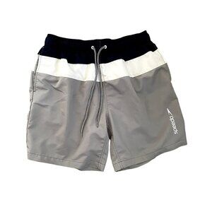 Speedo blue white gray swim shorts comfortable classic summer large pockets